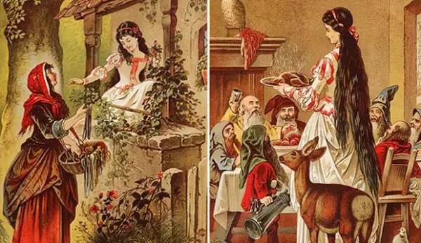 Dibujos de Carl Offterdinger sobre Blancanieves.