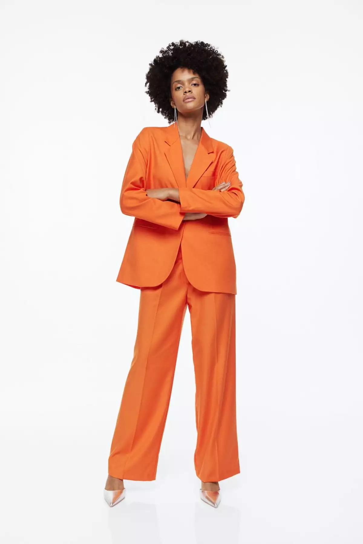 Traje con saco y pantalón en color naranja de H&M