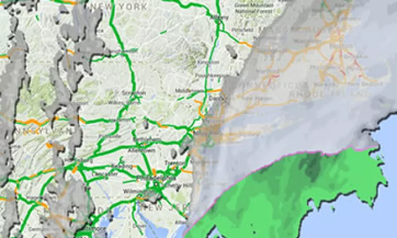 Los mapas informan sobre la intensidad de la tormenta de nieve en EU. (Foto: tomada de Twitter/@GoogleCrisesResponse)