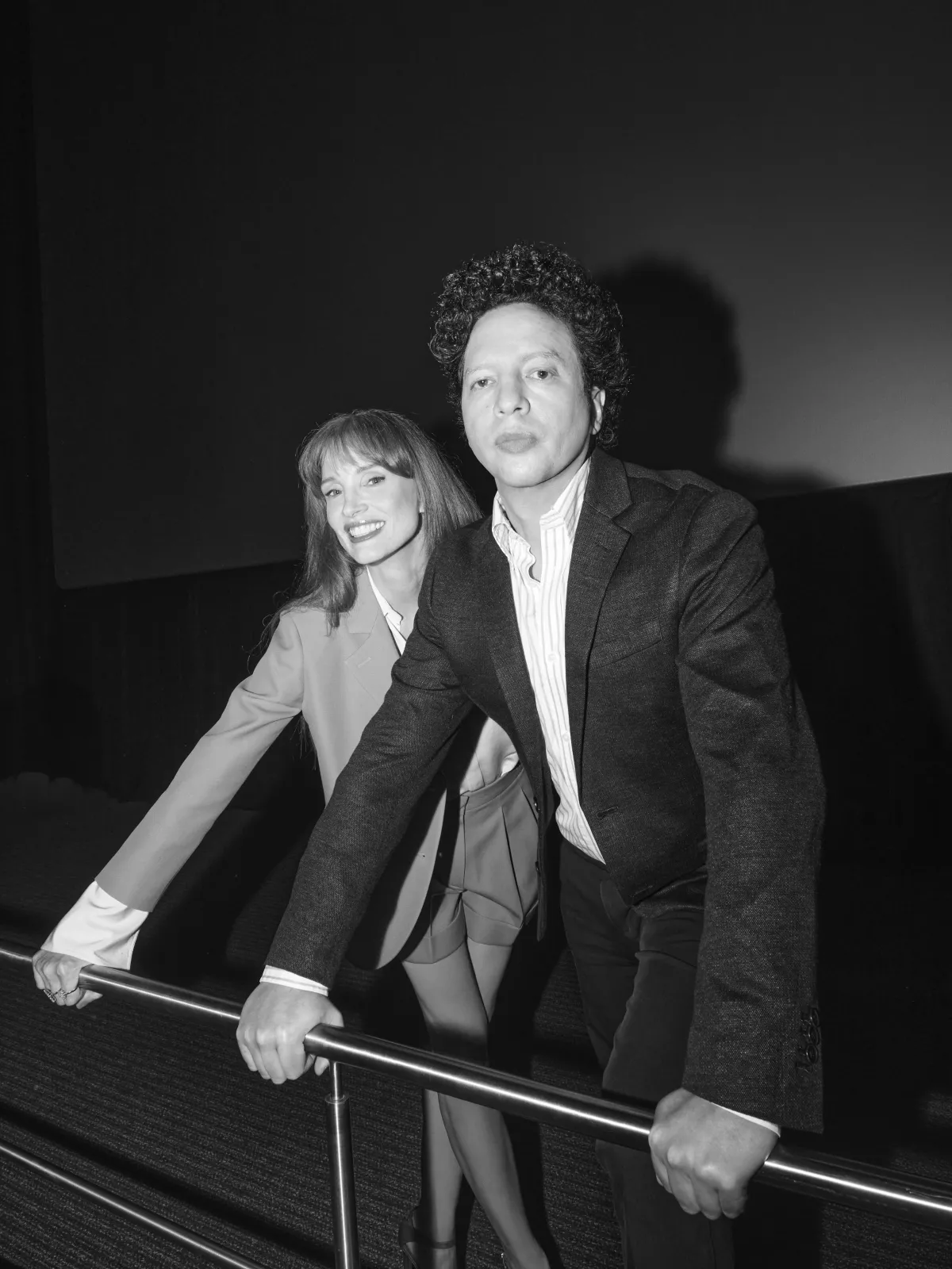 Jessica Chastain y Michel Franco retratados en Ciudad de México. 
