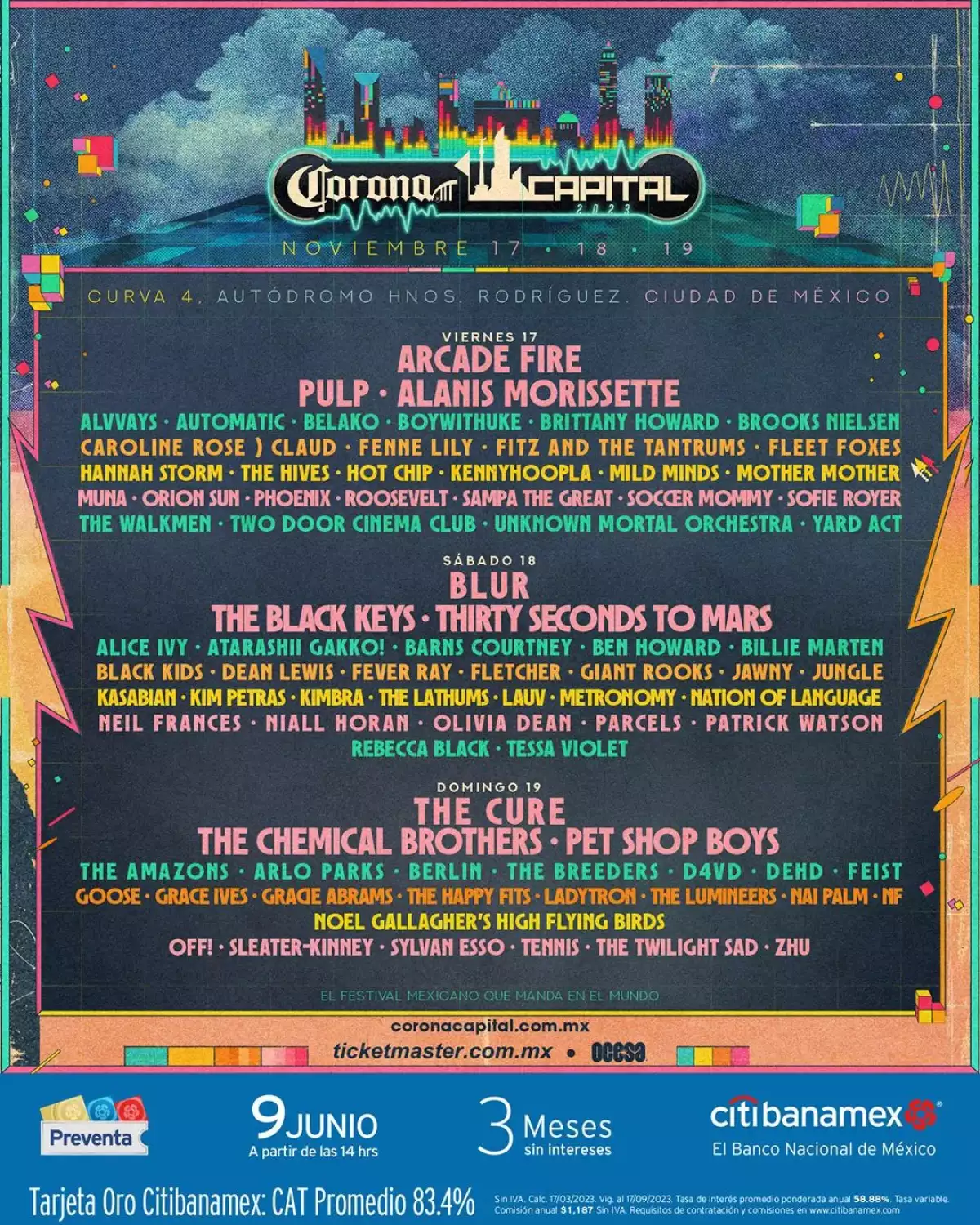Cartel del festival Corona Capital 2023