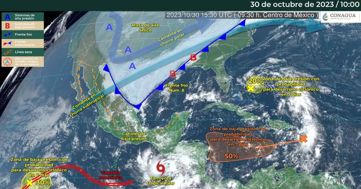 El frente frío número 7 afecta a estos 5 estados del país con heladas y  lluvias