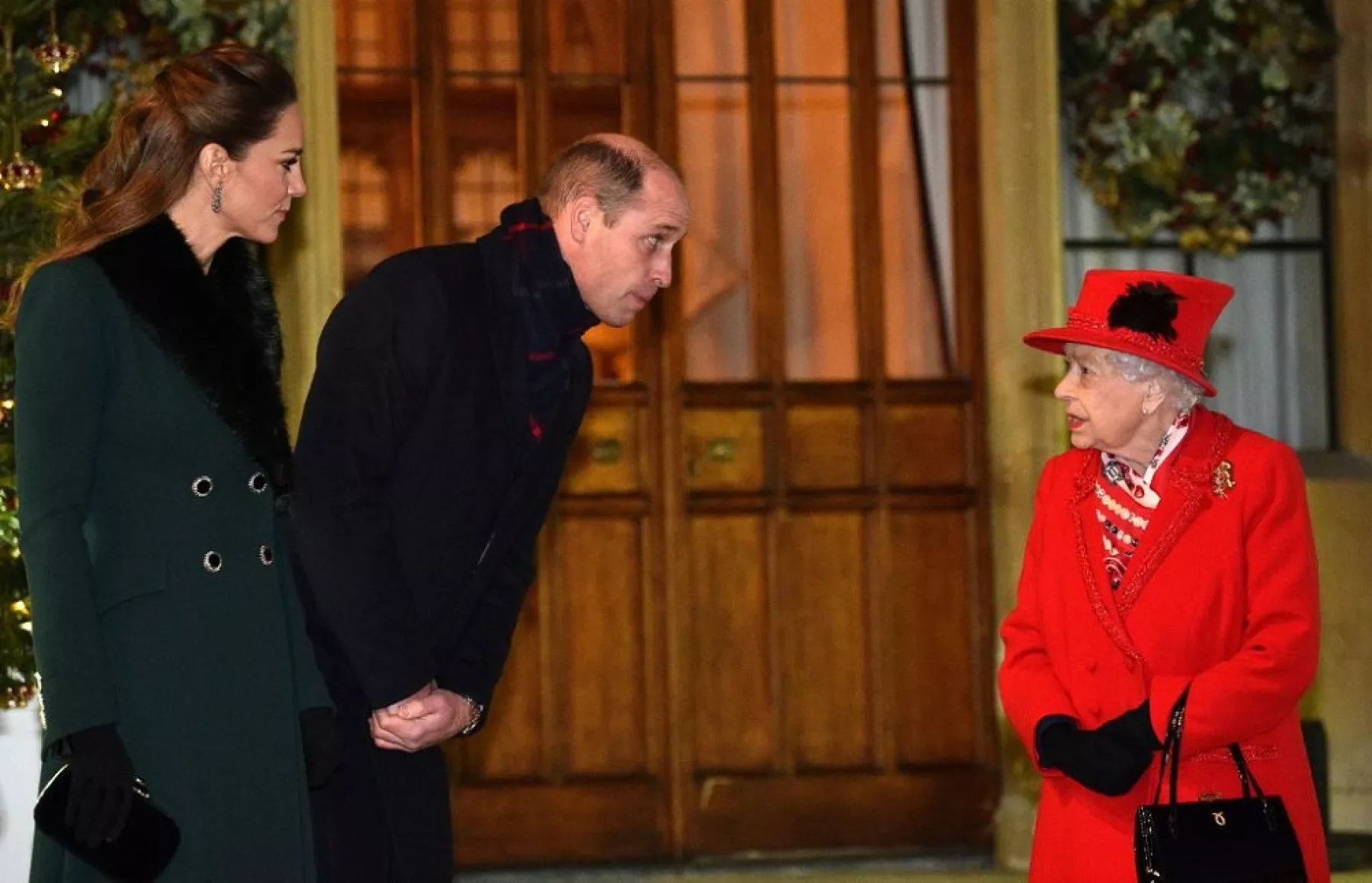 Kate Middleton, príncipe William y la reina Isabel II