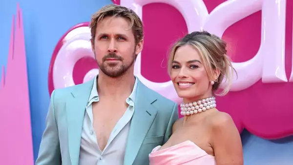 Ryan Gosling y Margot Robbie  en la presentación de Barbie en Londres. 