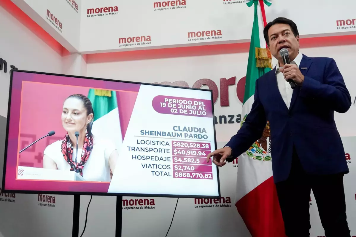 Mario Delgado presentó en conferencia de prensa los gastos de los aspirantes