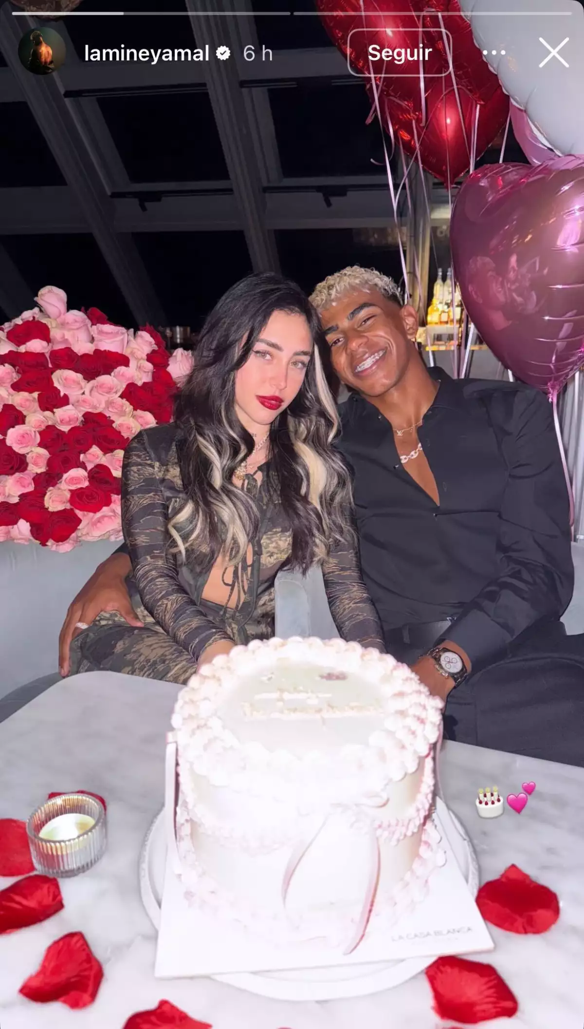 Foto de lamine yamal y nicki nicole confirmando que son novios