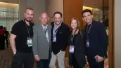 Rodrigo Galindo , Ari, Sergio y Claudia Berger con Juan Carlos S