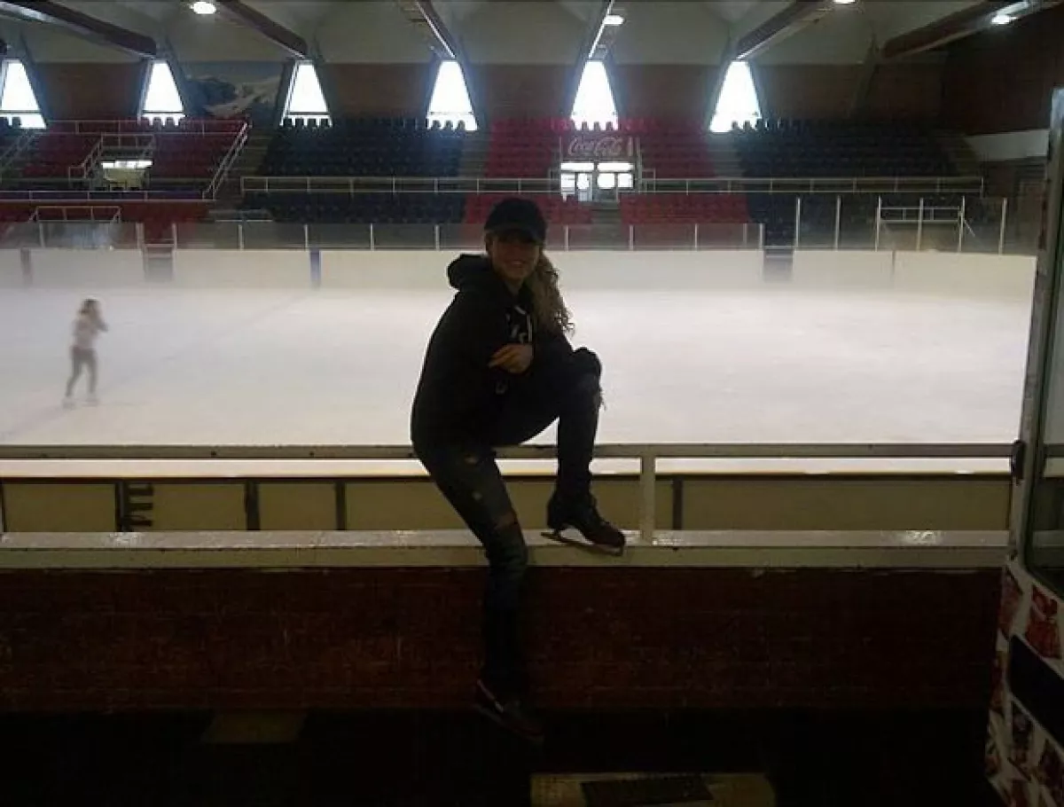 Shakira practica en las instalaciones del Club Barcelona.