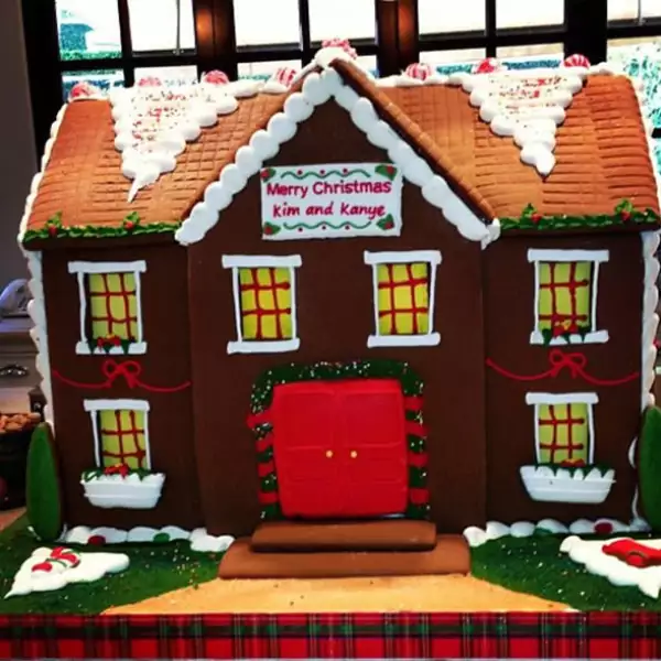 Esta casa de jengibre es un regalo para Kim Kardashian y su novio Kanye West.