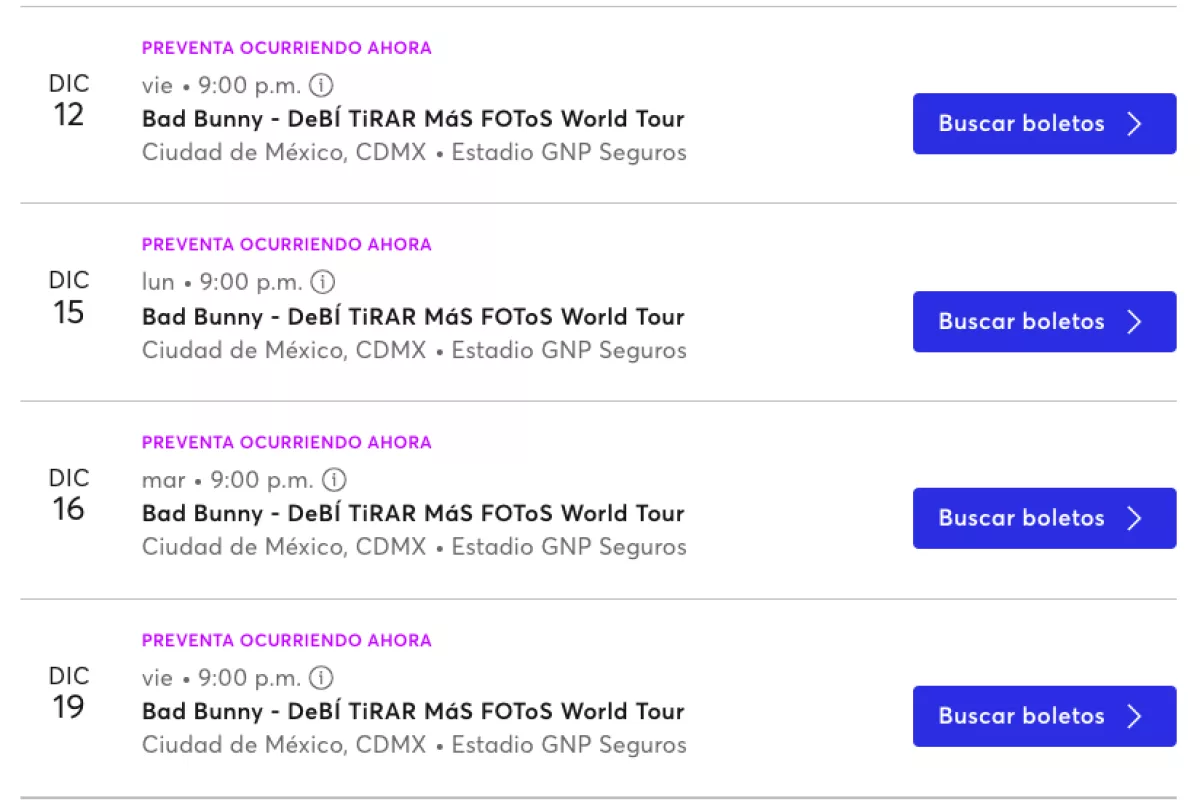 nuevas fechas bad bunny