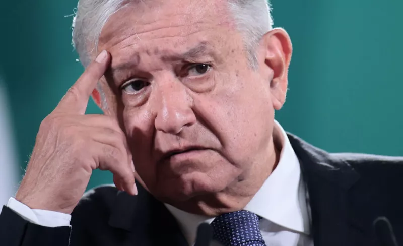 Andrés Manuel López Obrador durante la conferencia de prensa matutina en materia de Seguridad desde Palacio Nacional.