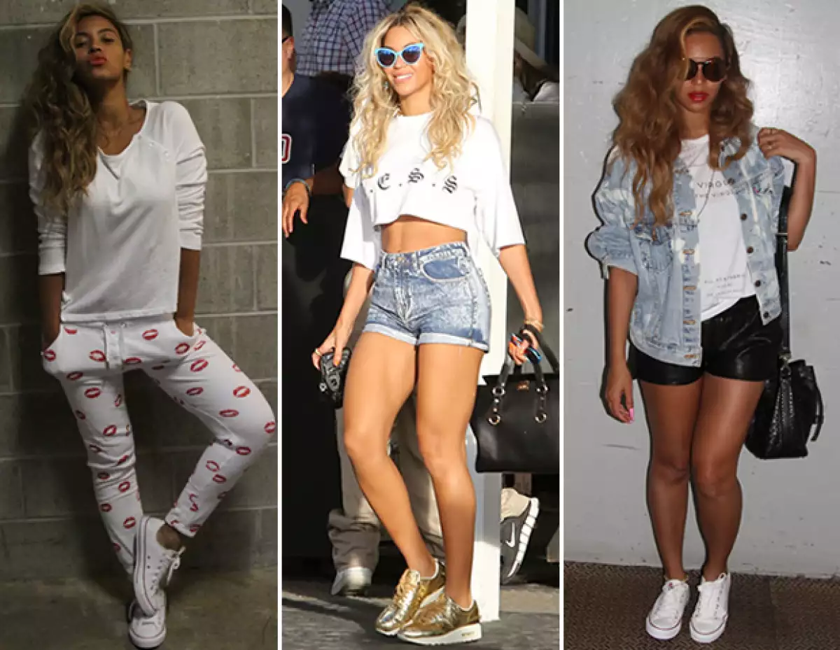 Beyocé prefiere los Converse, pero también la hemos visto llevar tenis de otras firmas como Nike.