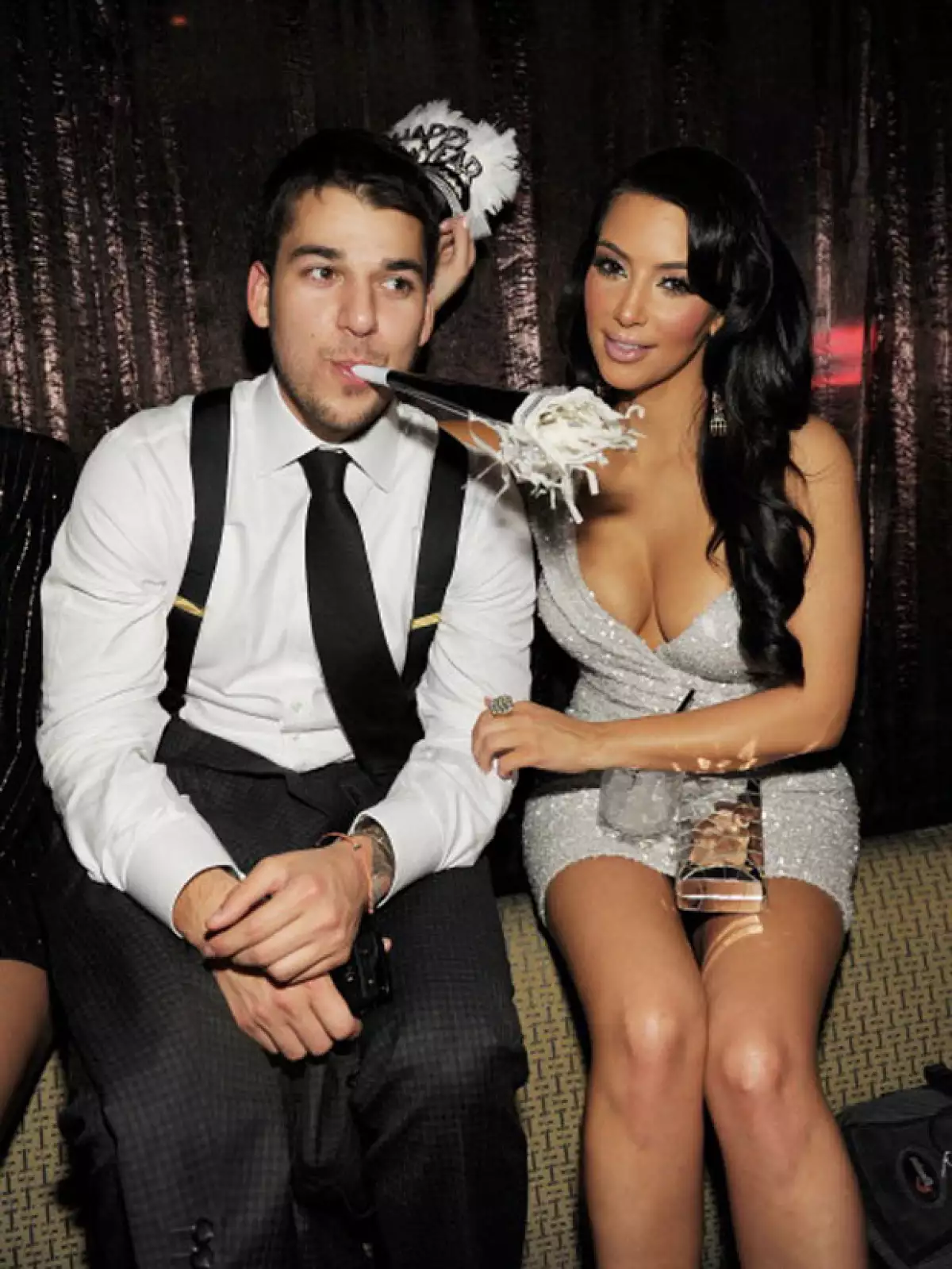 Rob y su hermana Kim Kardashian solían divertirse juntos. Aquí se encuentran en una fiesta de Año Nuevo en el 2010.