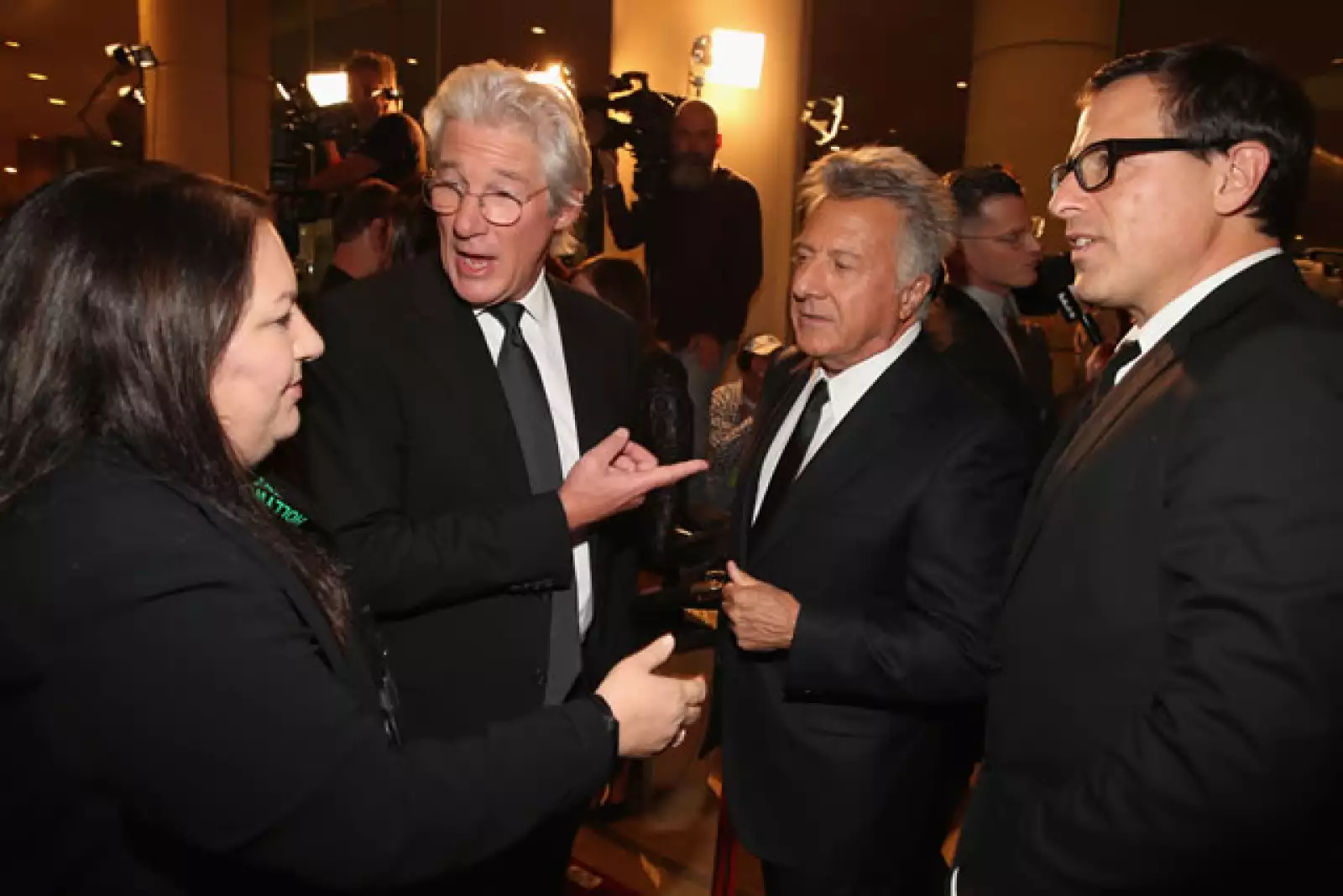 Richard Gere, Dustin Hoffman y David O. Russell.