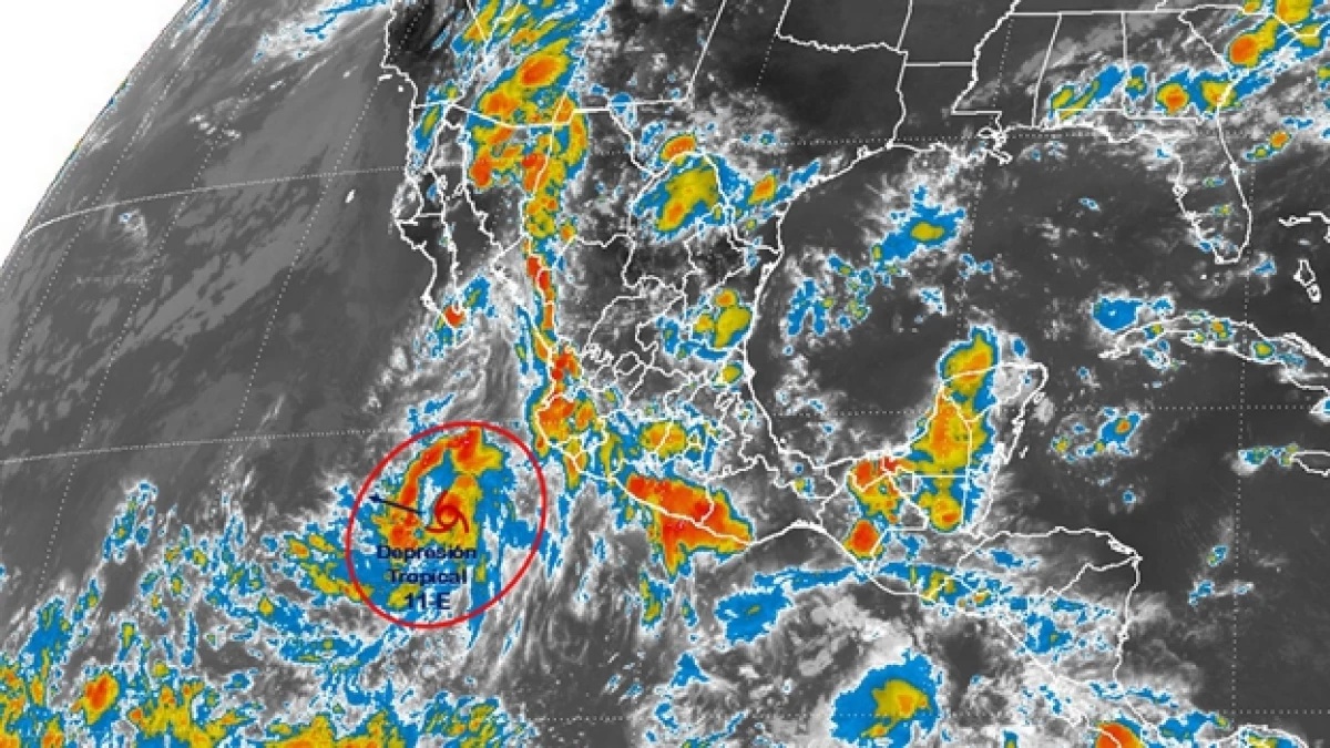 La depresión tropical 11-E que se formó este martes en el Océano Pacífico
