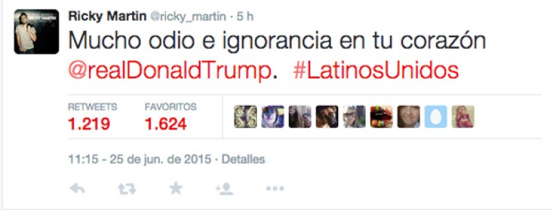 El cantante puertorriqueño criticó fuertemente al empresario estadounidense por sus comentarios sobre los latinos.