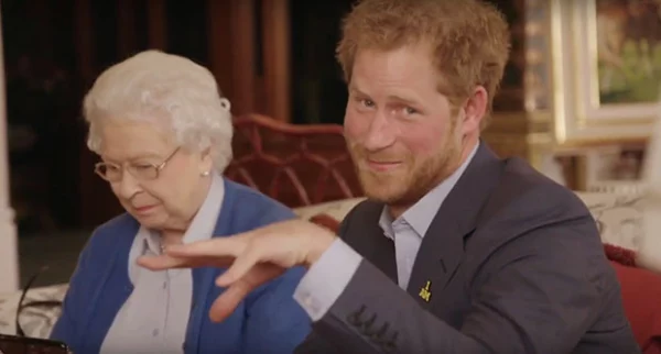El príncipe Harry y la reina Isabel II no se dejarán ganar.