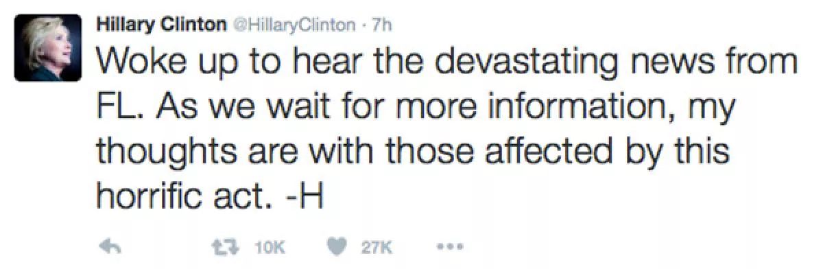 Hillary Clinton se mostró preocupada por lo ocurrido.