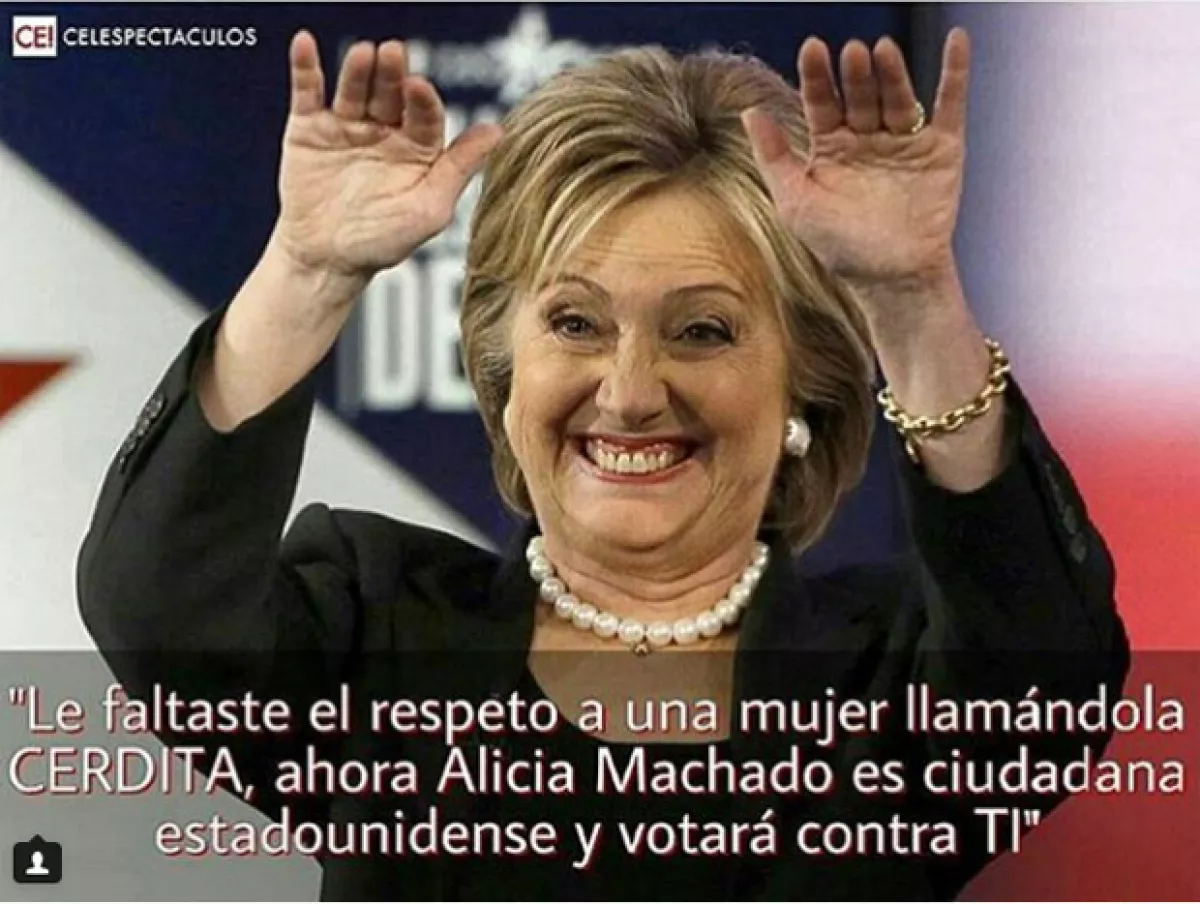 Meme de Hillary Clinton y Alicia Machado.