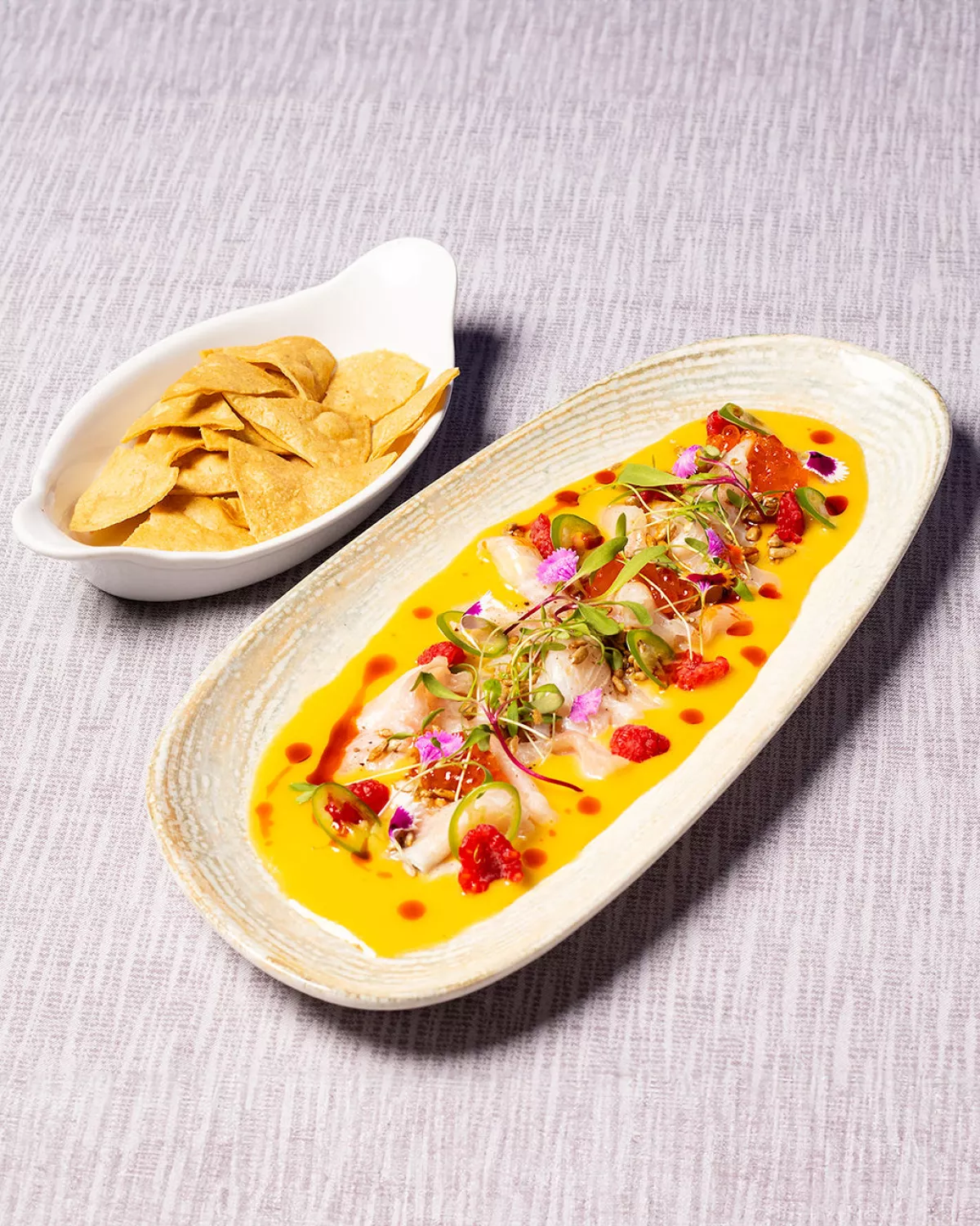 Crudo de kampachi, la introducción perfecta al universo de sabores de Bencomo.