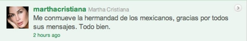 Martha agradeció a todos los que estuvieron al pendiente de ella y su familia.