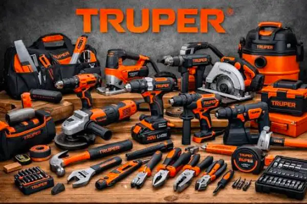 Múltiples herramientas Truper con su característico color naranja. 