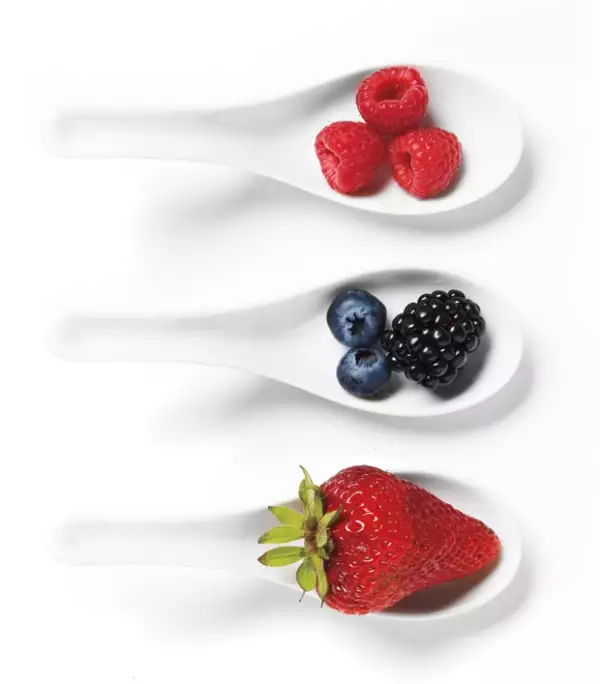 Fresas, frambuesas y otras bayas.