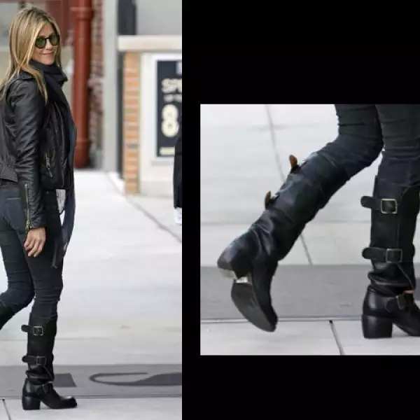 La guapa Jennifer Aniston marca el estilo de la temporada con sus ´multi-strap boots ´.