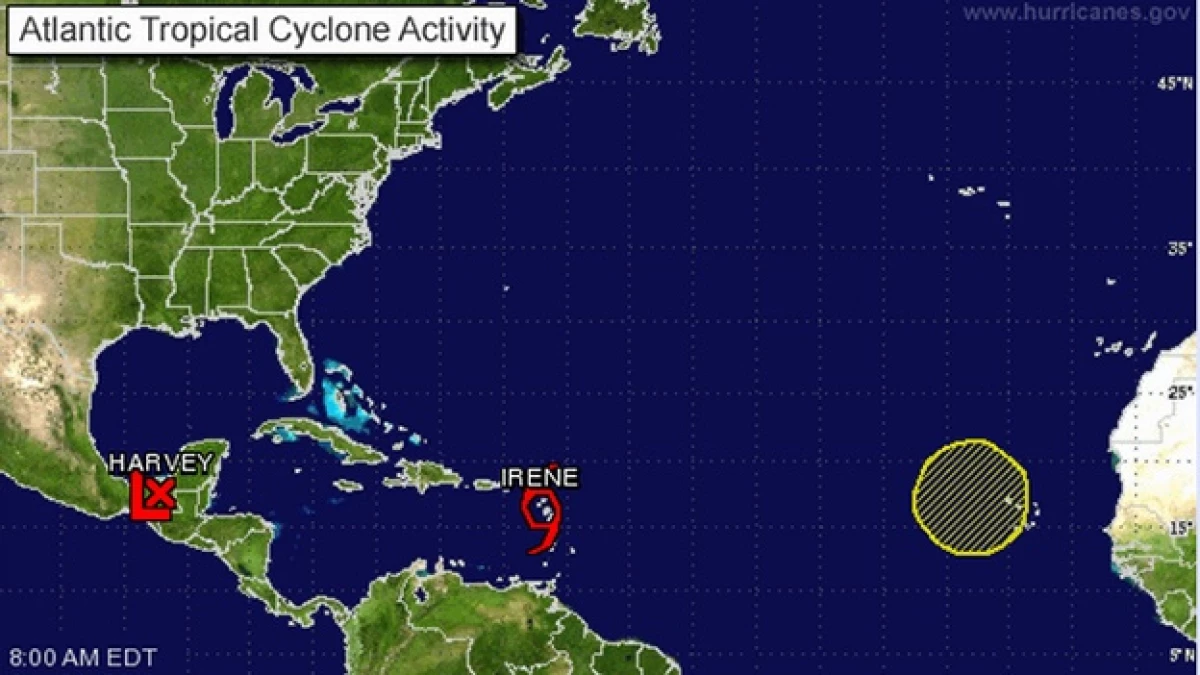 ubicacion de la tormenta tropical irene