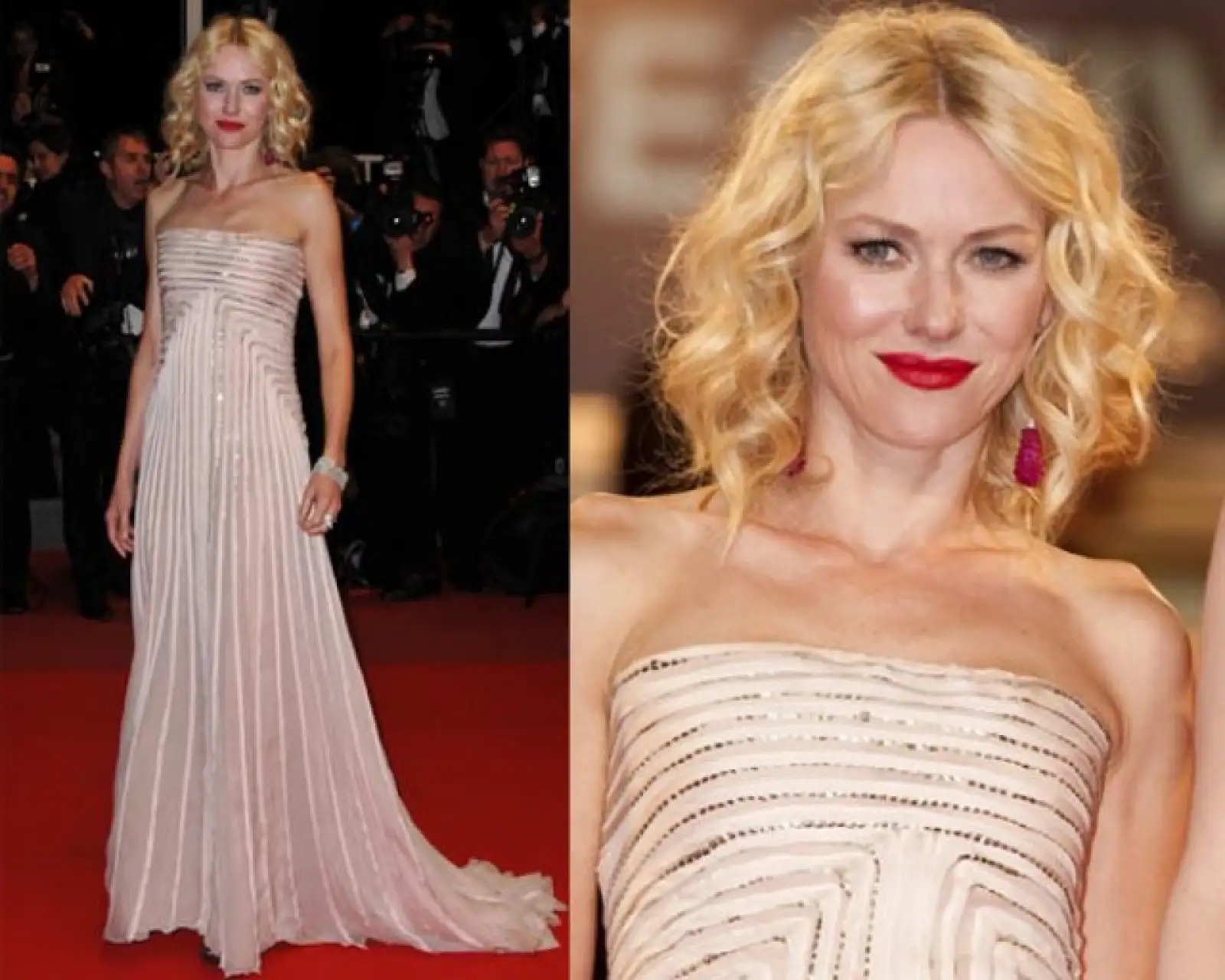 La actriz Naomi Watts destacó con un diseño de Gucci que la hizo ver guapísima.