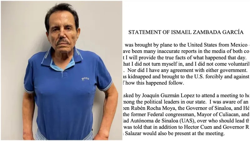 En la imagen, Ismael El Mayo Zambada y una de las cartas que escribió en los últimos años.