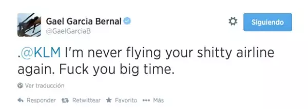 Este fue el tuit con el que Gael respondió a la aerolínea por lo dicho.