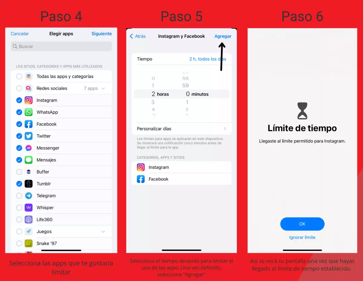 Pasos para limitar el uso de aplicaciones iOS