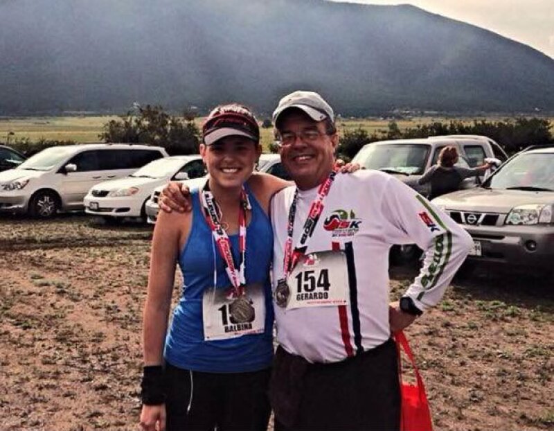 Balbina Garza Sada y su papá