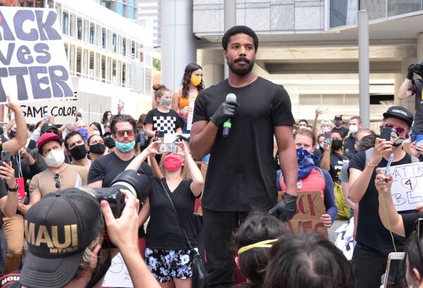 Michael B Jordan participates in Black Lives Matter protest, Century City, USA - 06 Jun 2020