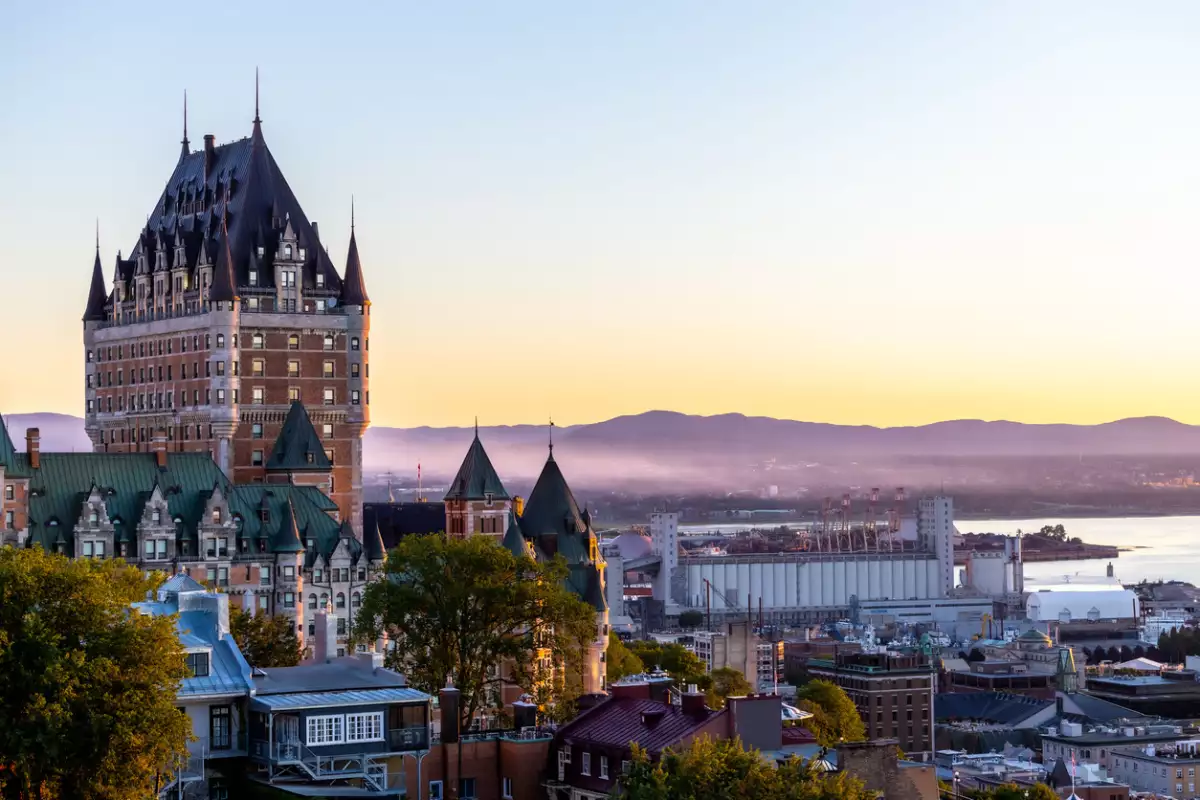 Foto del Chateau Frontenac, en Quebec, Canadá.