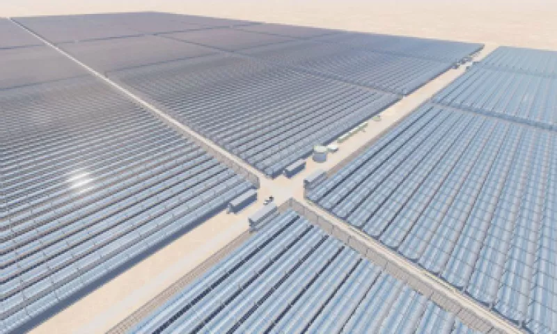 Representación artística del proyecto solar en el yacimiento petrolero Amal, en Omán. (Foto: GlassPoint Solar/ Cortesía )
