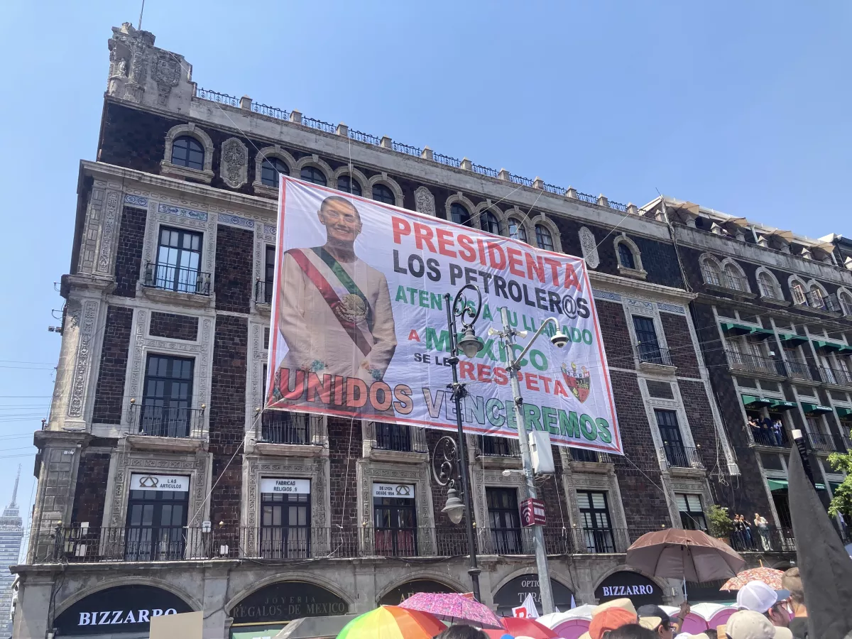 Manifestantes en el Zócalo 
