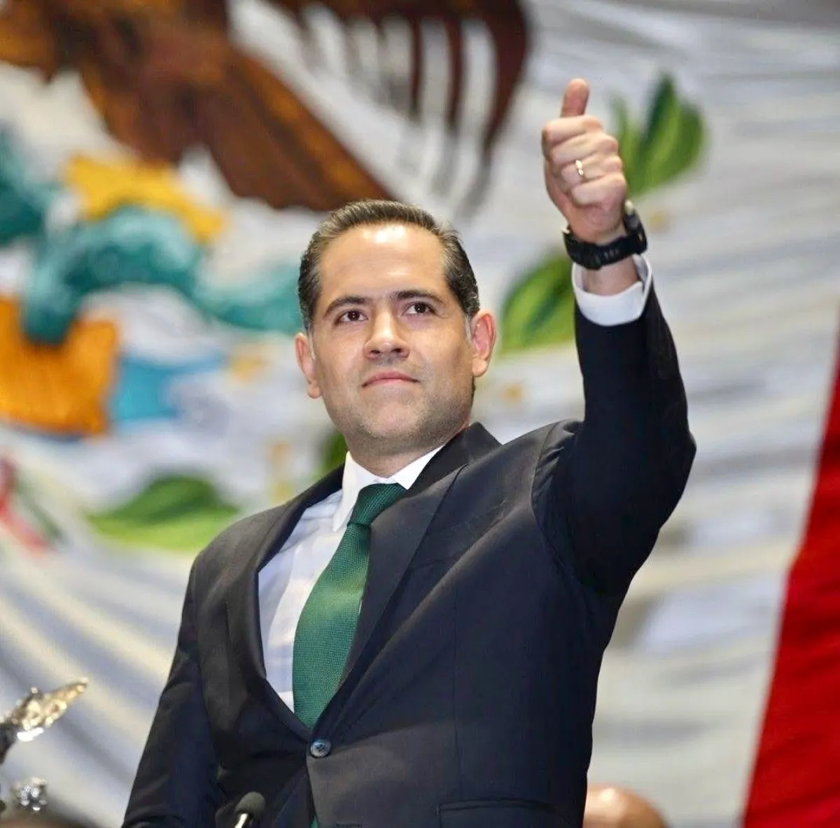 En la imagen, desde la tribuna el diputado del Partido Verde Raúl Bolaños Cacho-Cué, el primer militante del PVEM en asumir la presidencia de la mesa directiva camaral.