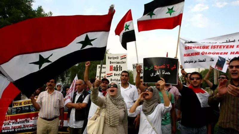 Manifestantes protestan en Turquía por la situación en Siria