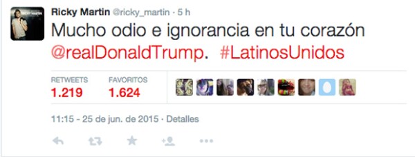 El cantante puertorriqueño criticó fuertemente al empresario estadounidense por sus comentarios sobre los latinos.