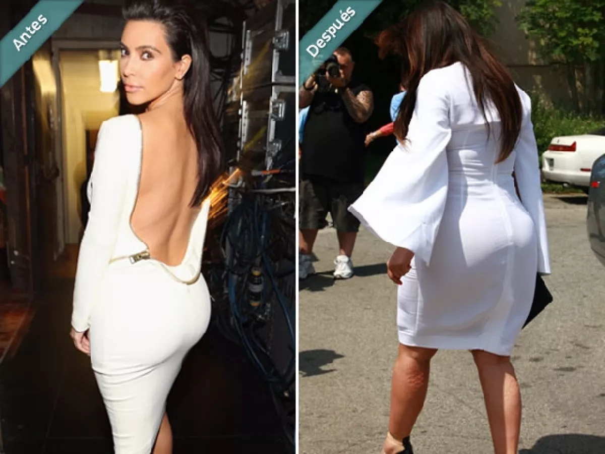 El trasero de Kim también ha aumentado notablemente su volumen.