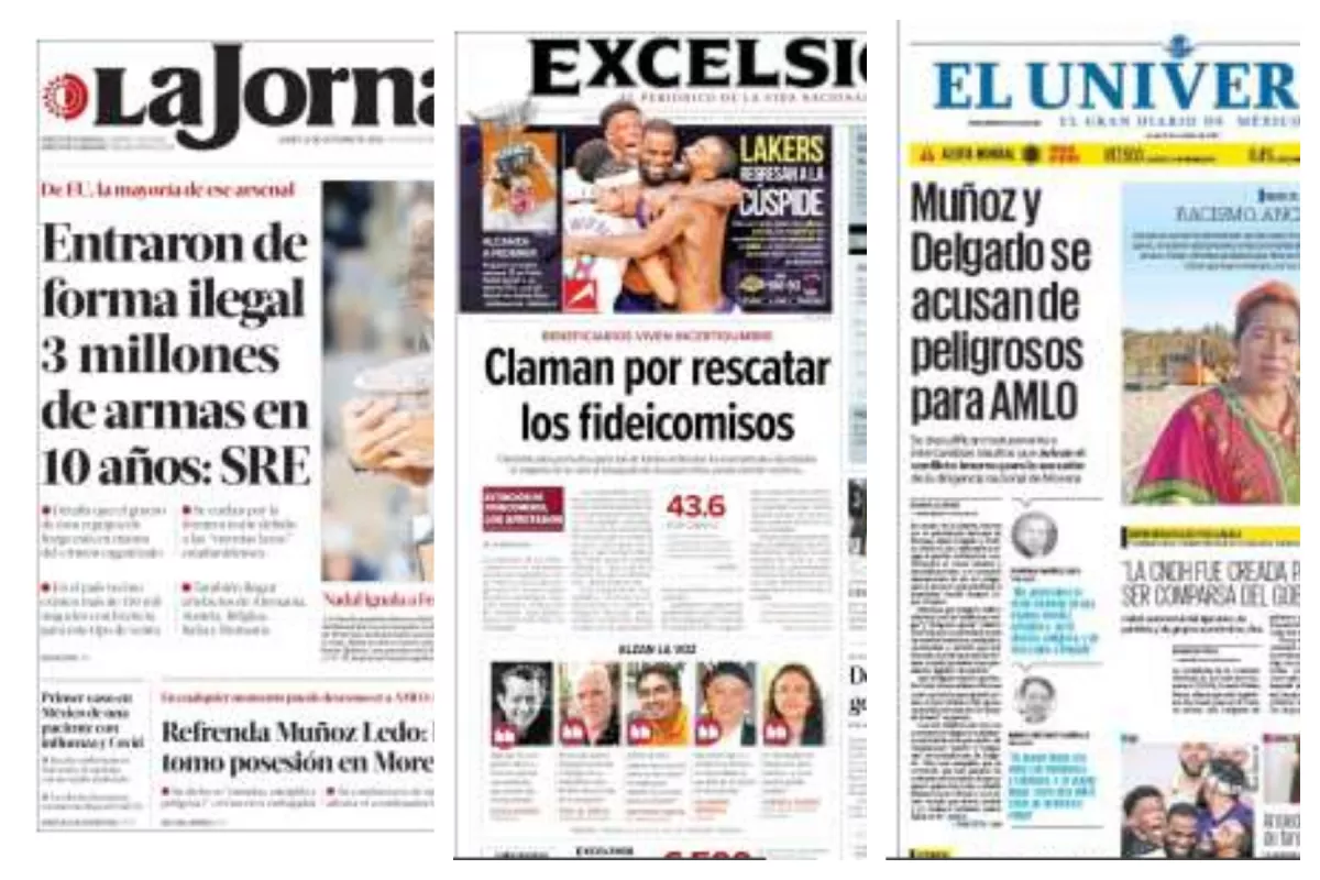 Portadas del lunes 12 de octubre de 2020