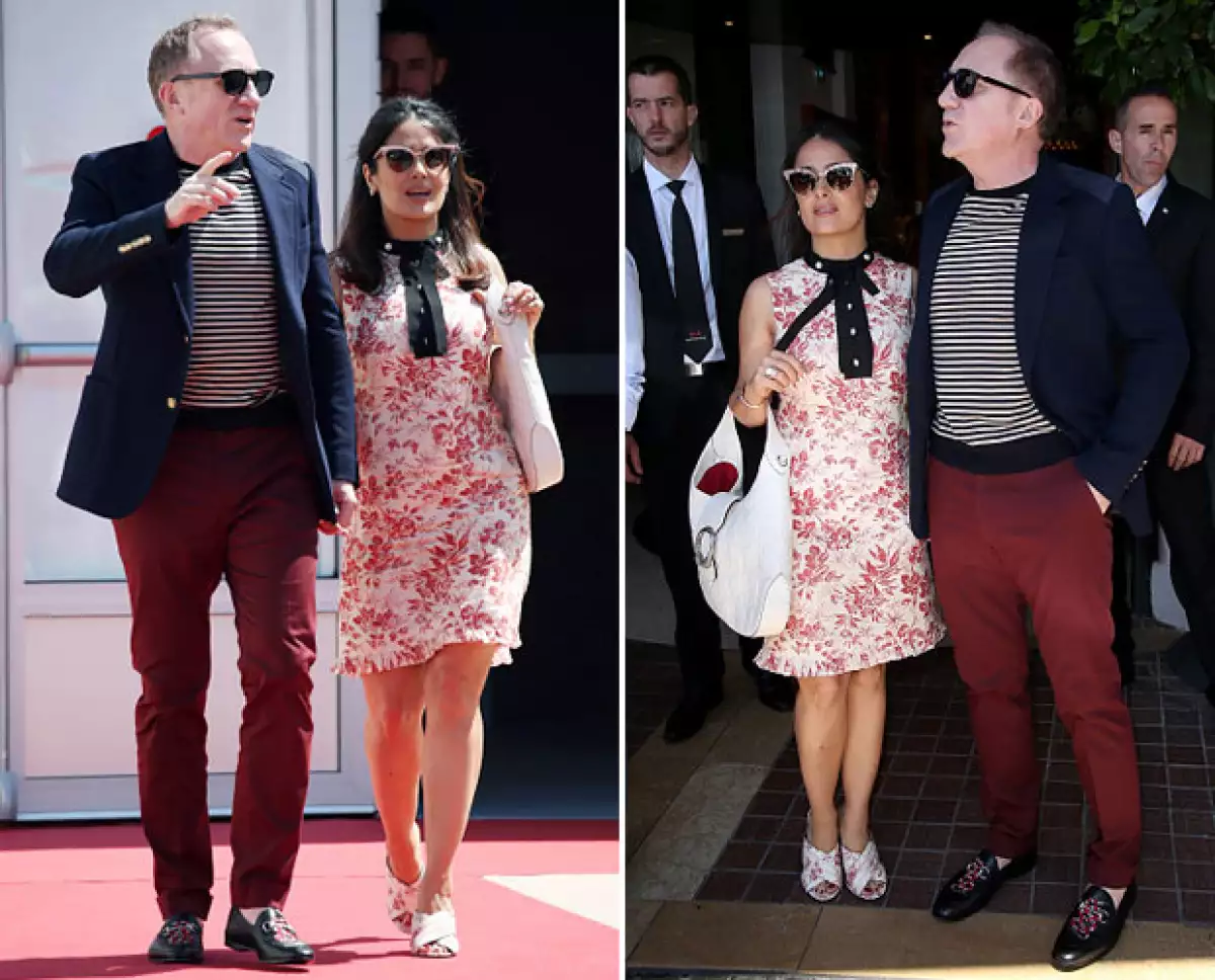 Salma cautivó la Costa Azul también con este primaveral look.