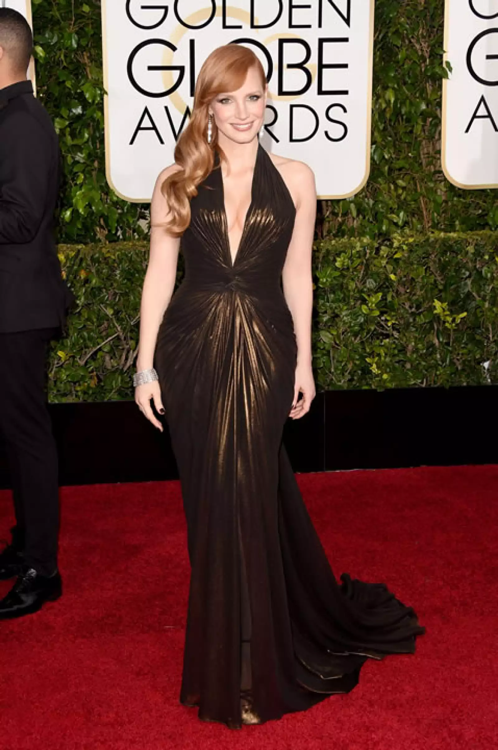 Jessica Chastain en Versace.