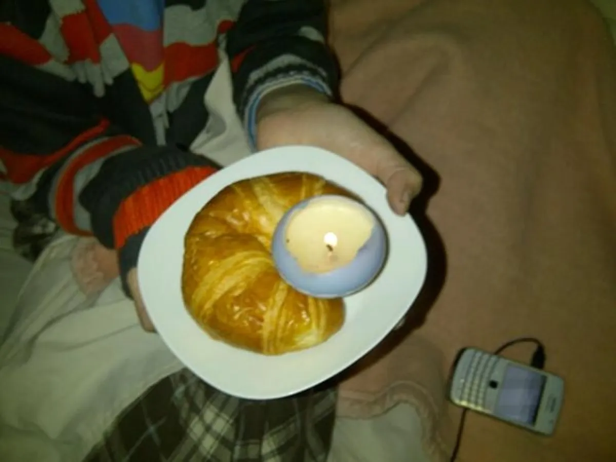 Su `pastel´ de cumpleaños.