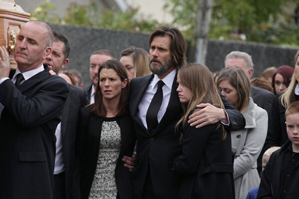 Jim Carrey siempre estuvo acompañado por la familia de Cathriona.