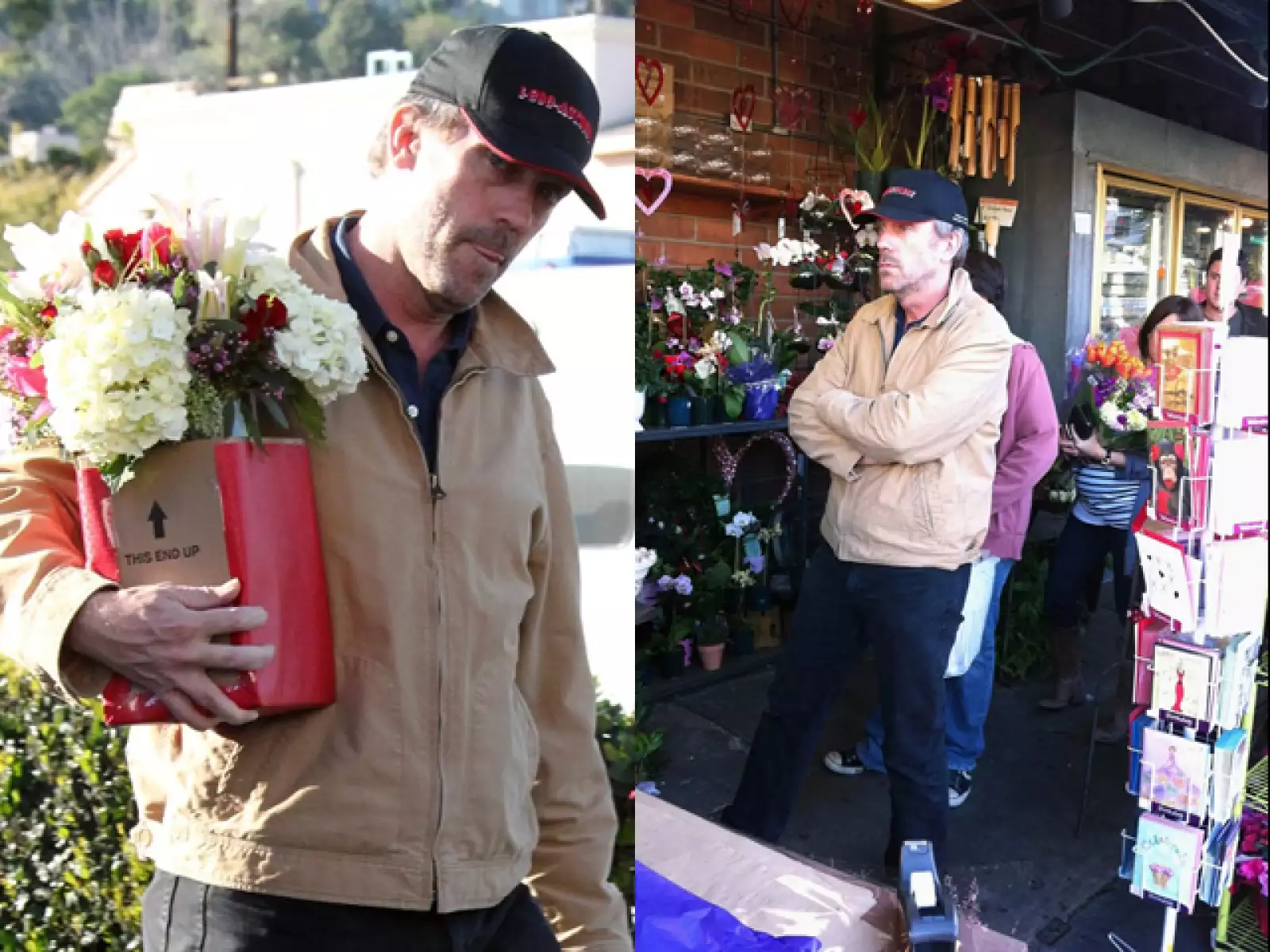 Hugh Laurie fue a comprar flores el día de San Valentín.