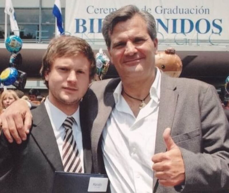 Marcelo Gómez y su papá