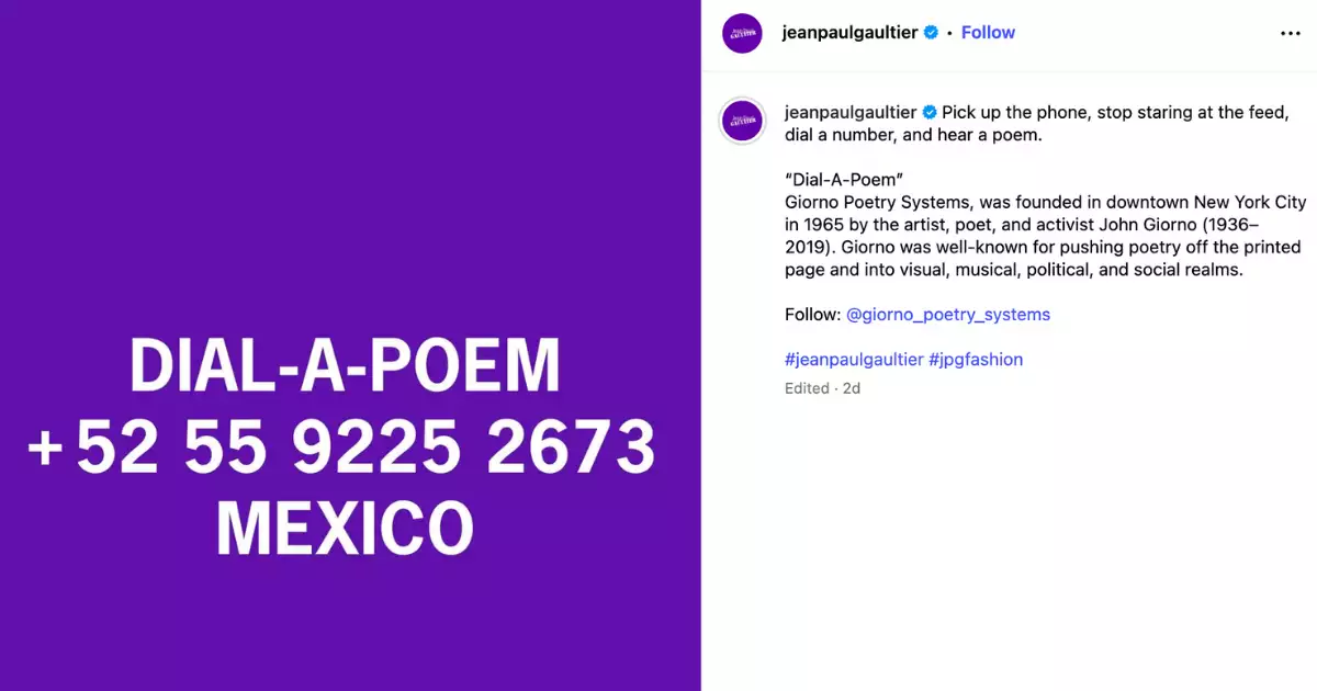 Jean-Paul Gaultier es partícipe de la iniciativa, promoviendo el arte internacional